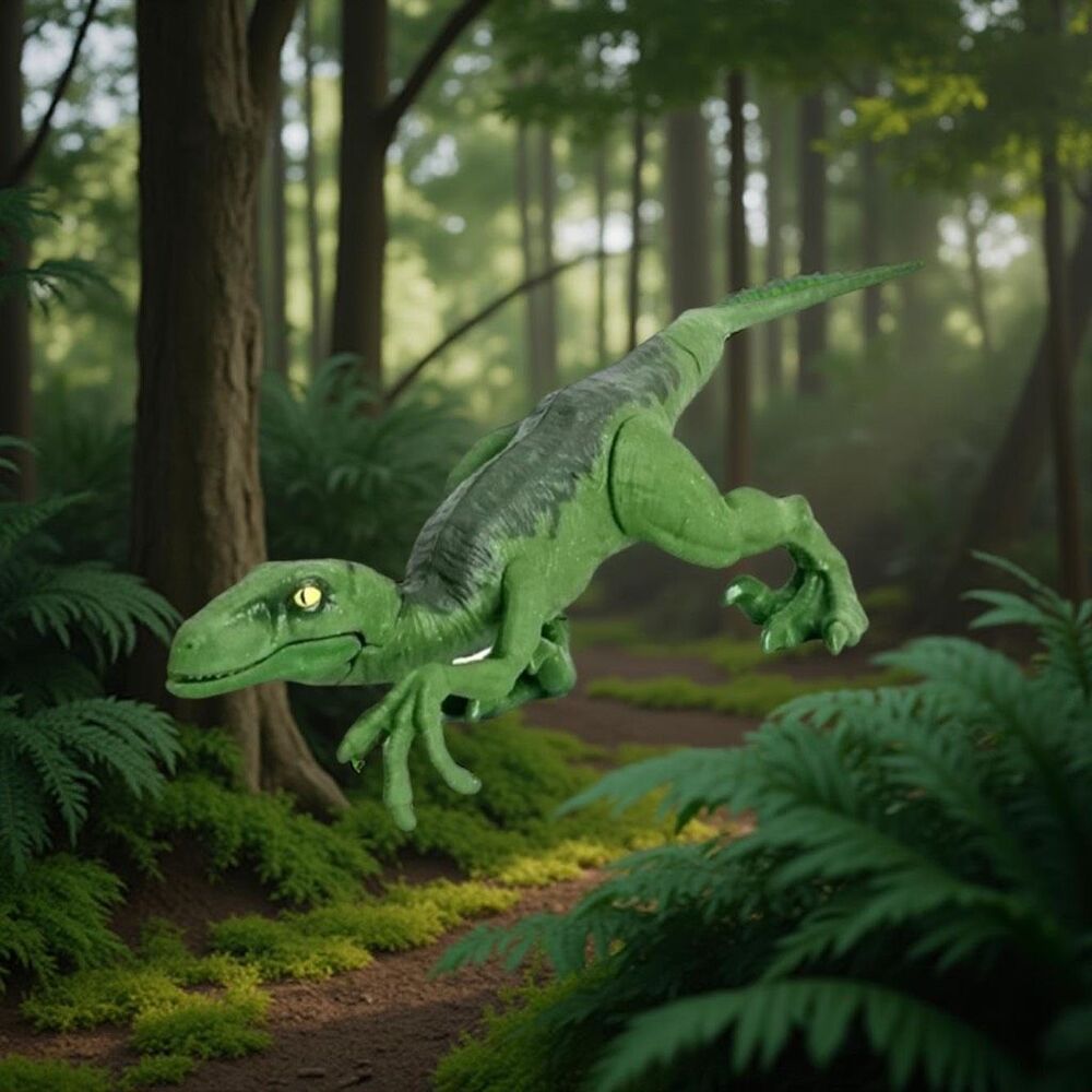 2018 Jurassic World Fallen Kingdom Mattel Attack Dinosaur Green Velociraptor